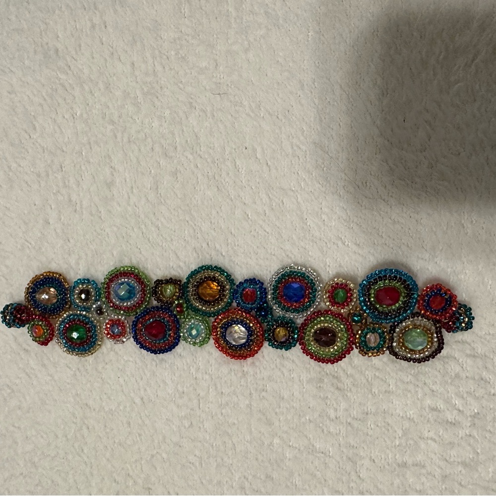 Colorful Beaded Bracelet with Magnetic clasp. Super easy to take on and off. - Picture 2 of 3